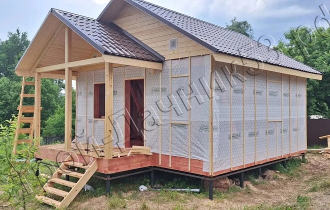 5 Каркасный дом Д-158, 7.5x6м, 42 М², Московская область, г.  Лосино-Петровский, р.п. Свердловский (21)